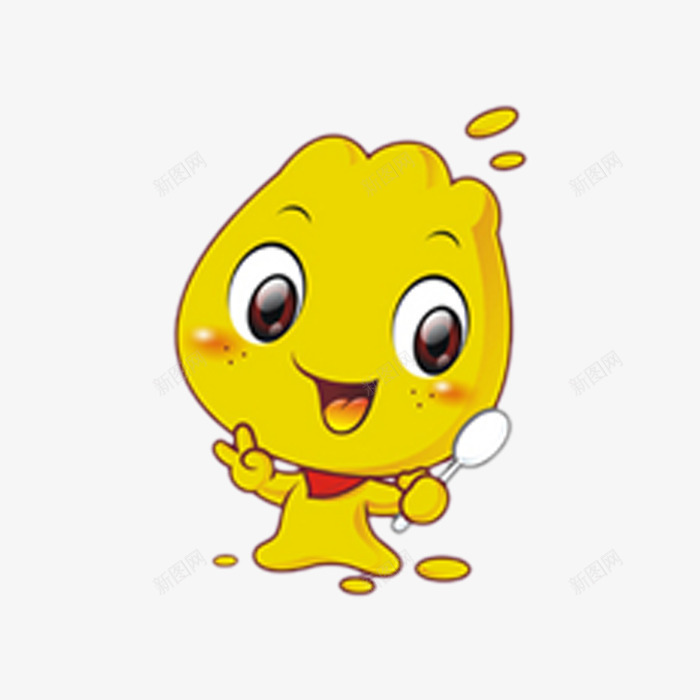 拿着勺子的卡通可爱小人png免抠素材_88icon https://88icon.com 勺子 卡通 可爱 小人