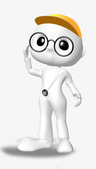 三维小人png免抠素材_88icon https://88icon.com 三维 戴帽人 敬礼人 立体