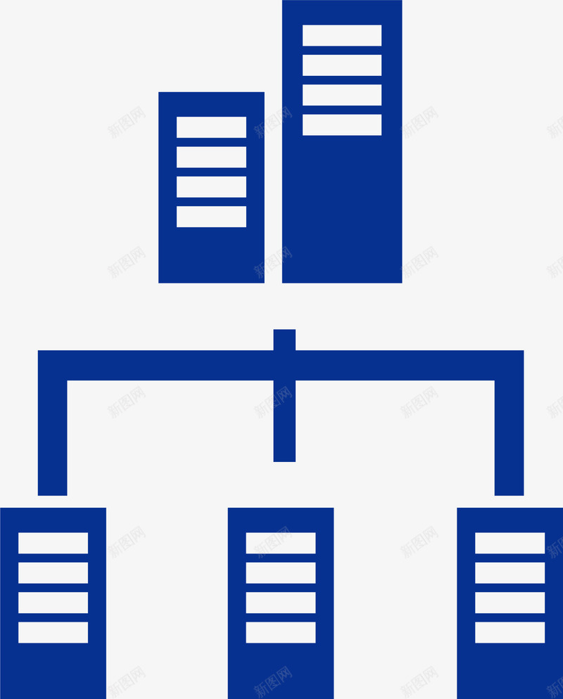 蓝色组织结构分类pptpng免抠素材_88icon https://88icon.com 信息图表 创意 可编辑架构图 总分结构 文件夹 架构图 组织图 组织结构 蓝色