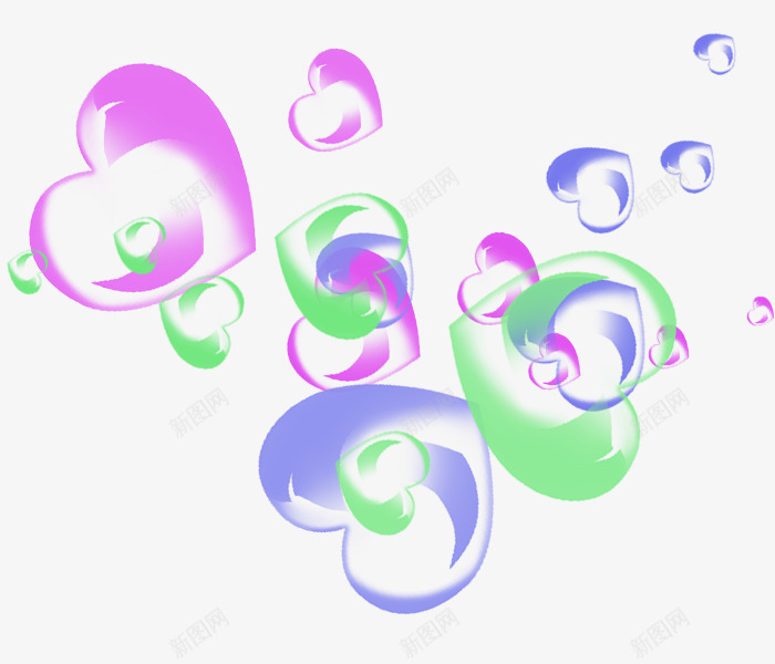 卡通梦幻心形泡泡psd免抠素材_88icon https://88icon.com 卡通 多彩 彩色泡泡 心形泡泡 梦幻 泡泡 肥皂泡