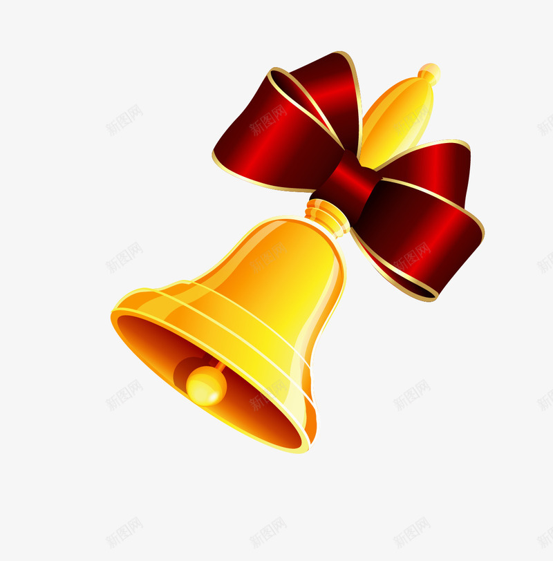 小清新金色铃铛png免抠素材_88icon https://88icon.com 圆球 小清新 线条 蝴蝶结 金色 铃铛