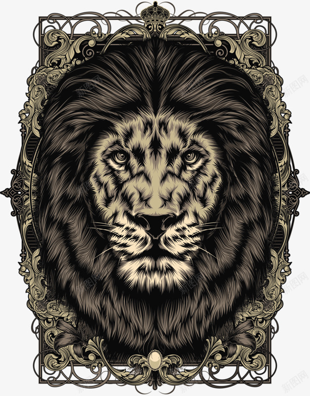 狮头勋章png免抠素材_88icon https://88icon.com 勋章 狮头 猛兽 金属