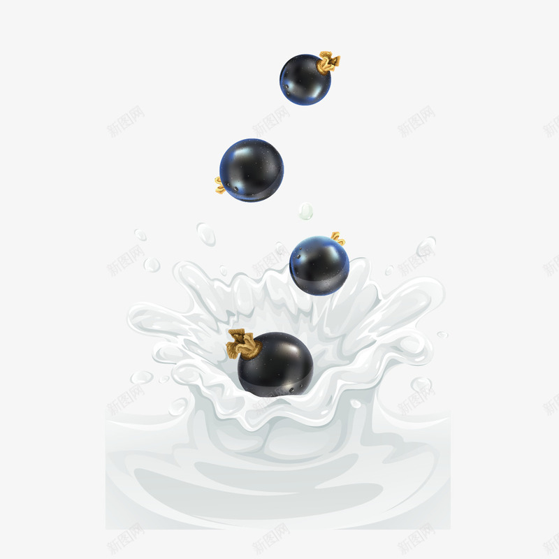 蓝莓牛奶矢量图ai免抠素材_88icon https://88icon.com 牛奶 矢量蓝莓 蓝莓 矢量图