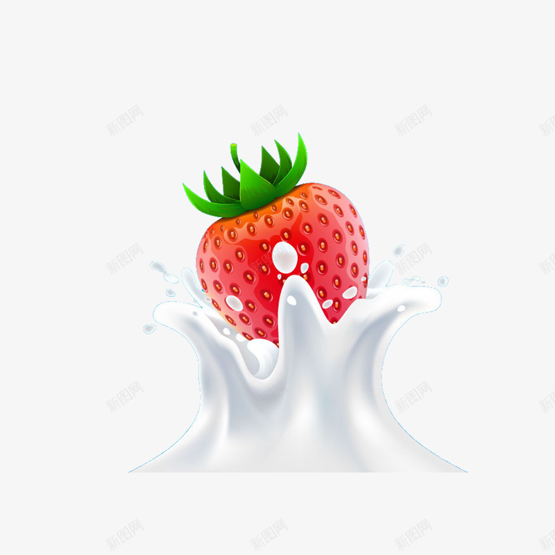 牛奶和草莓png免抠素材_88icon https://88icon.com 动态 水果 液体 饮料
