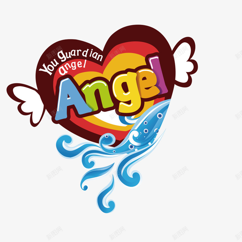 爱心png免抠素材_88icon https://88icon.com Angel 插画 水花 爱心