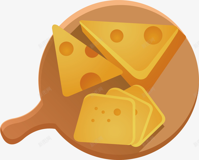 起司矢量图ai免抠素材_88icon https://88icon.com 小孔 手绘 木质碟子 牛奶味 芝士 起司 矢量图