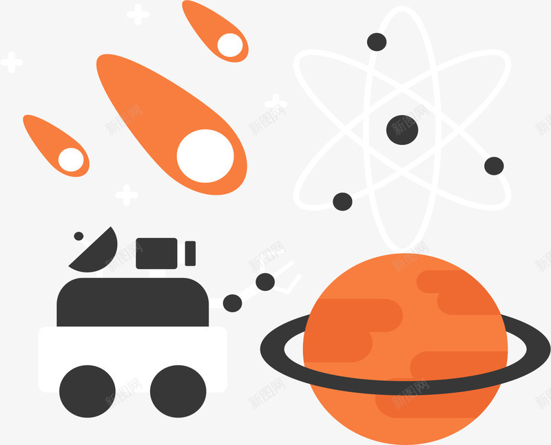 卫星环绕轨道png免抠素材_88icon https://88icon.com 外星球 导航车 小行星 彗星