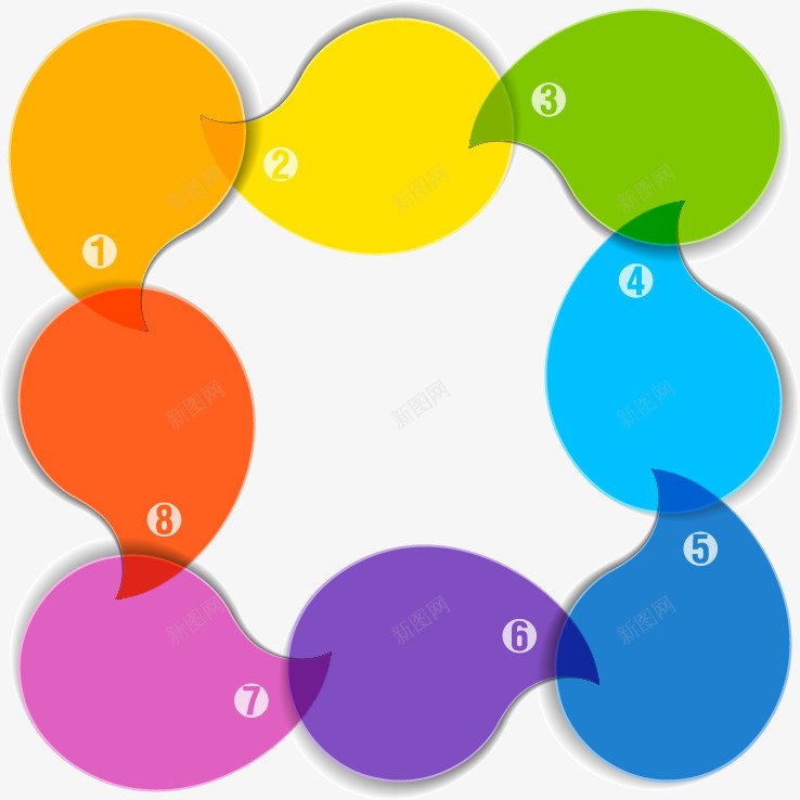 丰富多彩的逗号png免抠素材_88icon https://88icon.com 多彩逗号 正方形 逗号