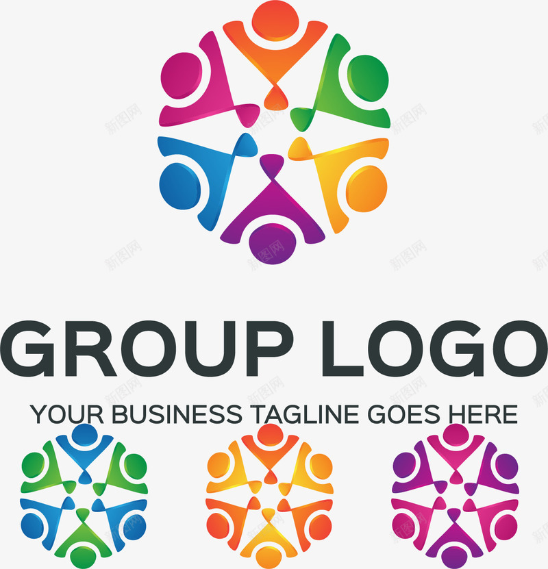 小组团队标志矢量图eps免抠素材_88icon https://88icon.com 团队 小人 彩色 标志设计 矢量素材 矢量图