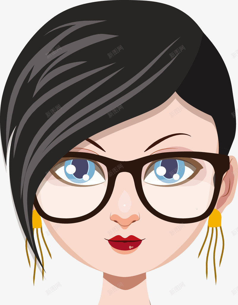 戴着眼镜的美丽女人图png免抠素材_88icon https://88icon.com 五官 人 人物 人脸 口鼻 女人 女人图 女人正脸 女人脸 漂亮女人 矢量女人 脸