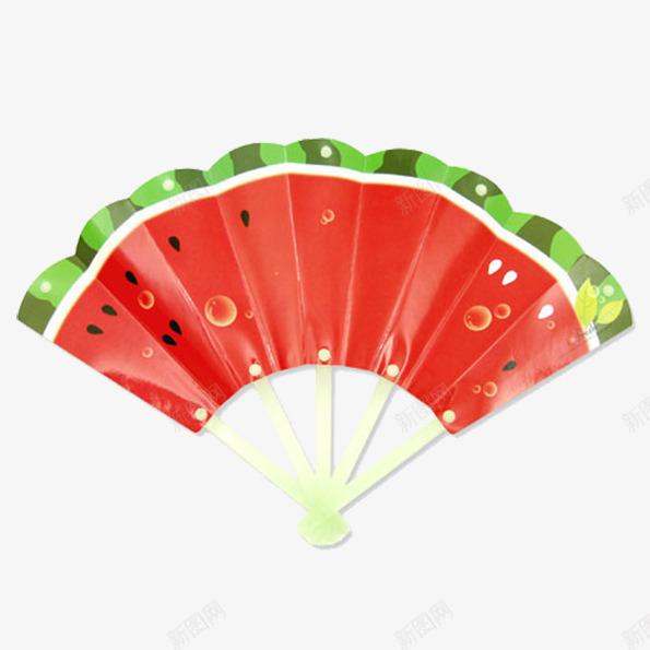 一把西瓜扇子psd免抠素材_88icon https://88icon.com 一把扇子 扇子 红扇子 西瓜