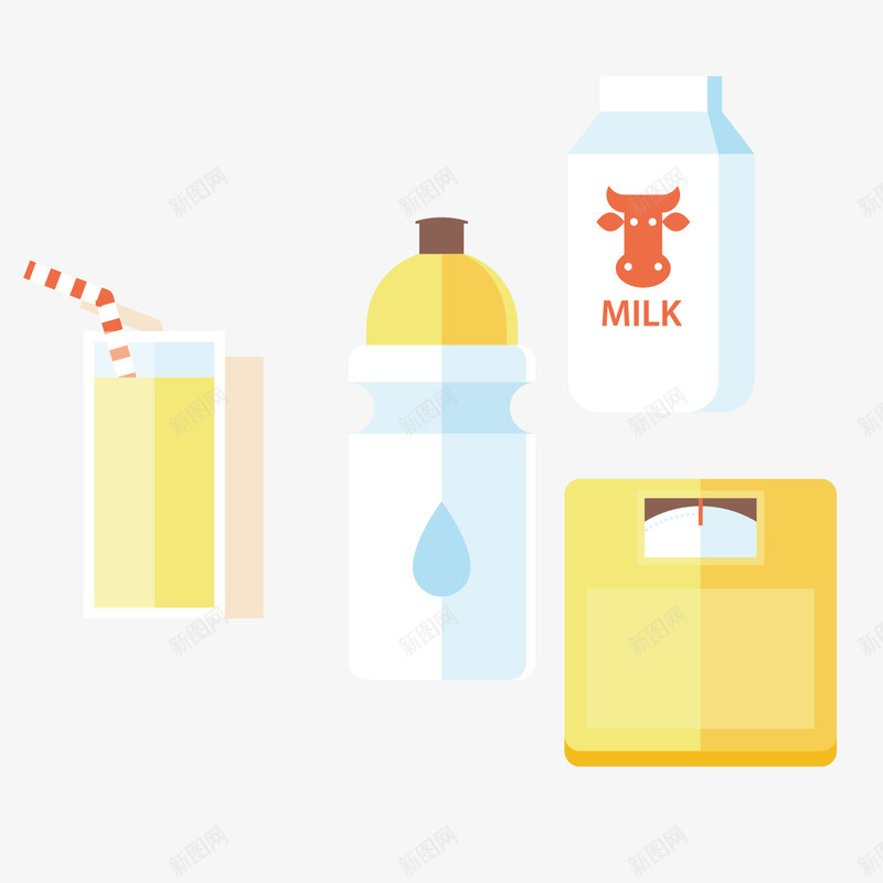 牛奶燕麦橙汁矢量图ai免抠素材_88icon https://88icon.com 扁平 橙汁 燕麦 牛奶 牛奶燕麦 矢量图