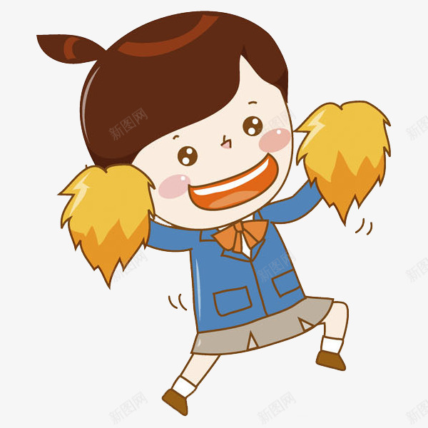 喝彩的女孩png免抠素材_88icon https://88icon.com 可爱的 喝彩的 小女孩 插图 漂亮的 简笔 跳舞