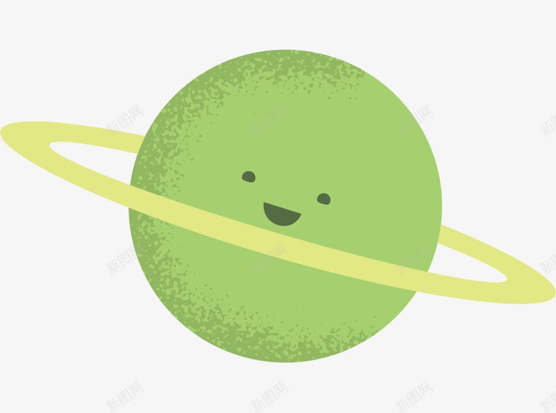 绿色可爱微笑星球png免抠素材_88icon https://88icon.com 4月12号 世界航天日 太空 宇宙 微笑星球 星环星球 绿色星球 航空