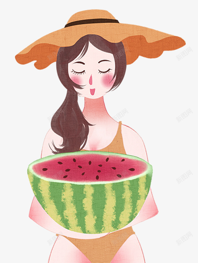 手绘人物插画立夏节气女孩插图png免抠素材_88icon https://88icon.com 二十四节气 人物插画 女孩插图 手绘 立夏 西瓜