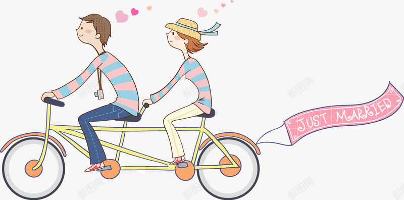 手绘卡通漫画自行车png免抠素材_88icon https://88icon.com 卡通 漫画 自行车