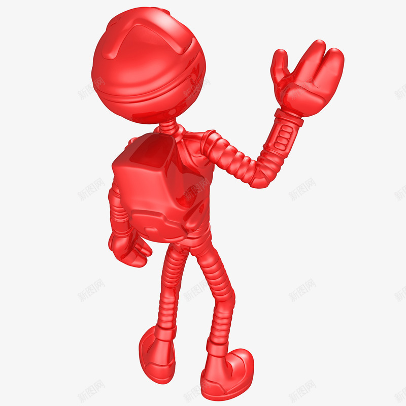 卡通打招呼的小人图png免抠素材_88icon https://88icon.com 3D 卡通 帅气的 打招呼 插图 红色的 背影
