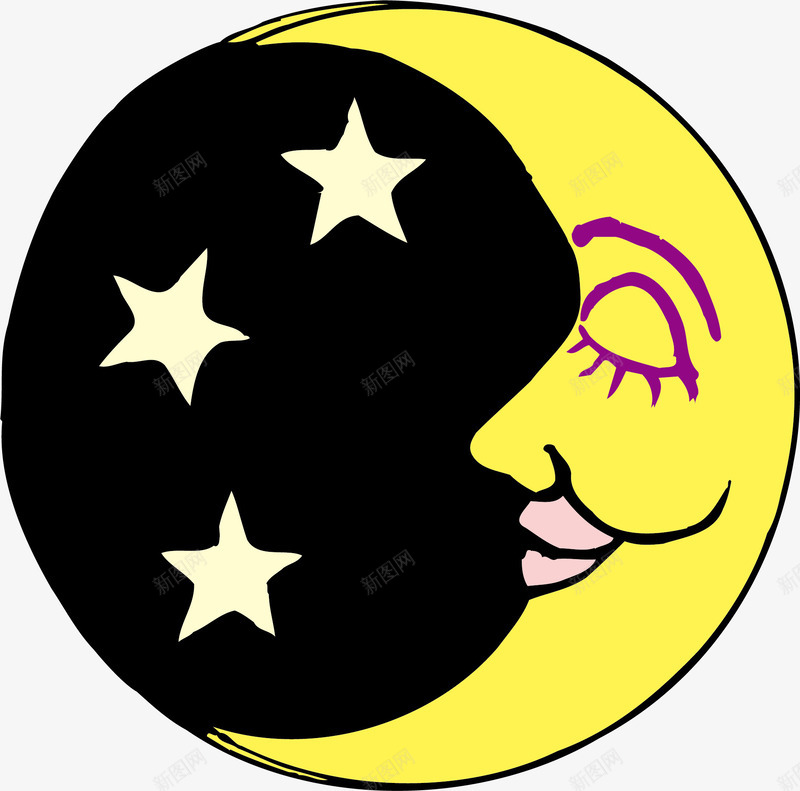 星星月亮矢量图ai免抠素材_88icon https://88icon.com 扁平化 扁平化月亮 扁平化月亮透明 扁平化月光 星星 睡觉 透明月光 矢量图