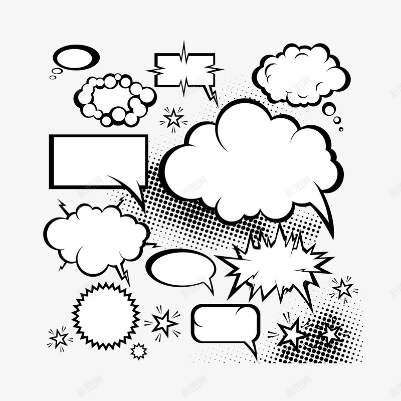 漫画风对话框png免抠素材_88icon https://88icon.com 可爱 对话框 漫画风