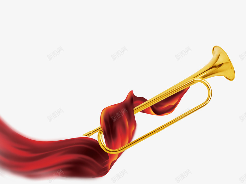 丝带喇叭png免抠素材_88icon https://88icon.com 丝带 喇叭 金属 飘逸