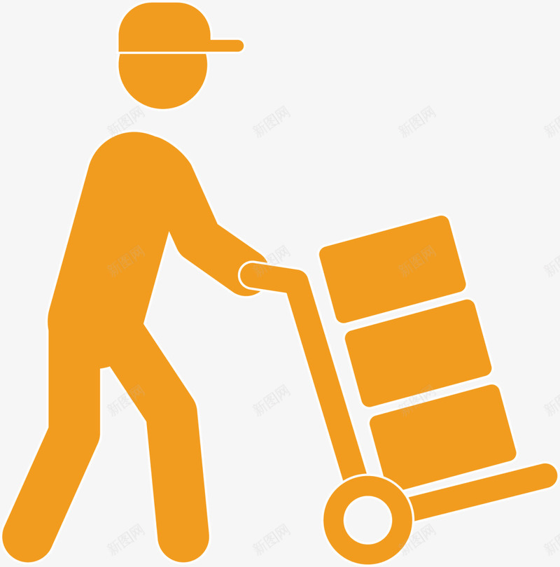 黄色扁平搬运工人png免抠素材_88icon https://88icon.com 五一节 劳作 劳动节 工作 扁平小人 搬运工人 黄色服务生
