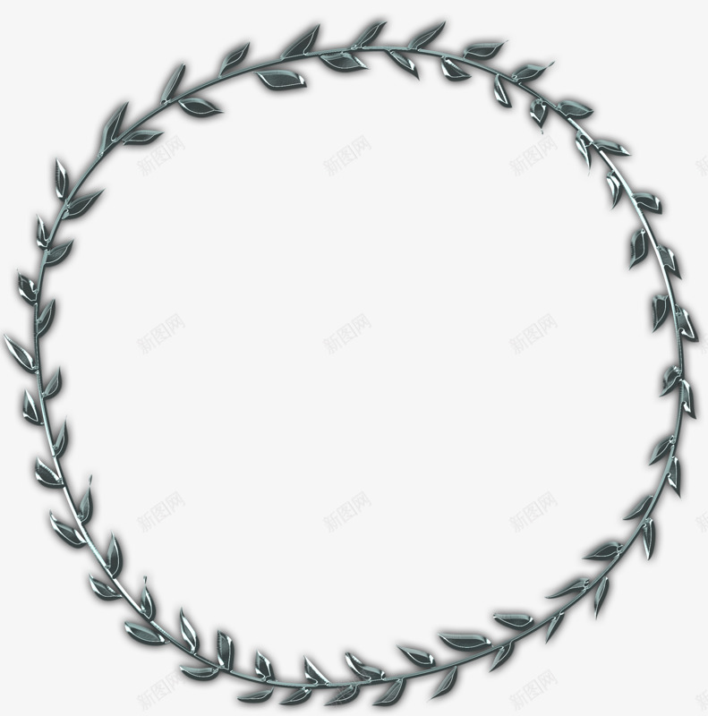 手绘立体金属树叶边框png免抠素材_88icon https://88icon.com 圆形边框 树叶 立体金属 金属 金属边框
