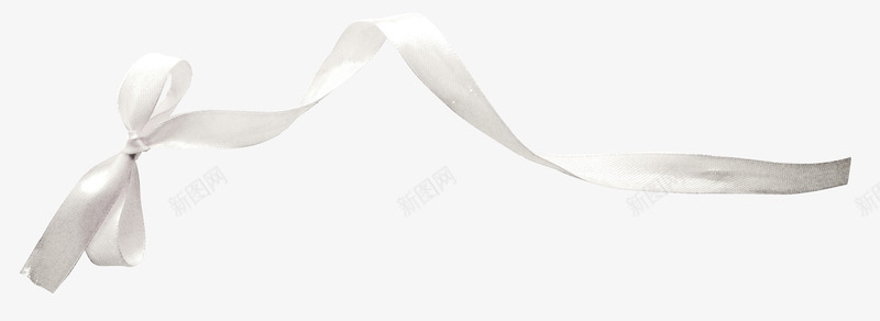 白色漂亮彩带png免抠素材_88icon https://88icon.com 彩带 打结彩带 漂亮彩带 白色彩带 蝴蝶结彩带