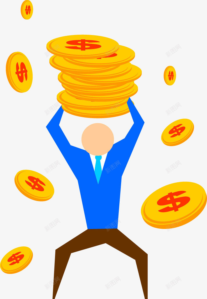 卡通扁平商务小人金钱png免抠素材_88icon https://88icon.com 卡通 商务 小人 扁平 金钱