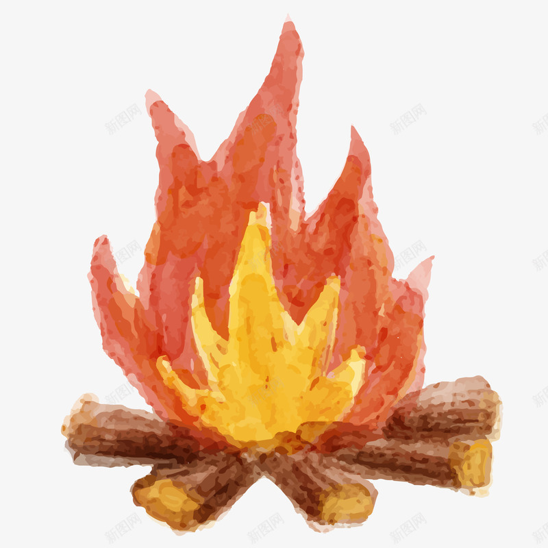 卡通手绘篝火矢量图ai免抠素材_88icon https://88icon.com 卡通 户外 手绘 探险 火焰 篝火 野外 矢量图