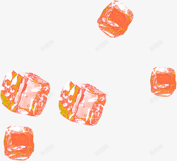 橙色透明冰块开业png免抠素材_88icon https://88icon.com 冰块 开业 橙色 透明