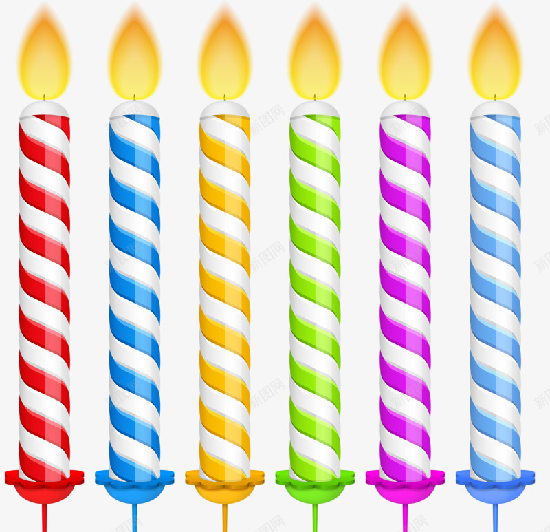 生日蜡烛png免抠素材_88icon https://88icon.com 彩色 火焰 生日 蜡烛