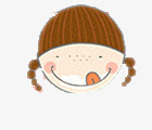 舔舌头的女孩png免抠素材_88icon https://88icon.com 卡通 可爱 美丽