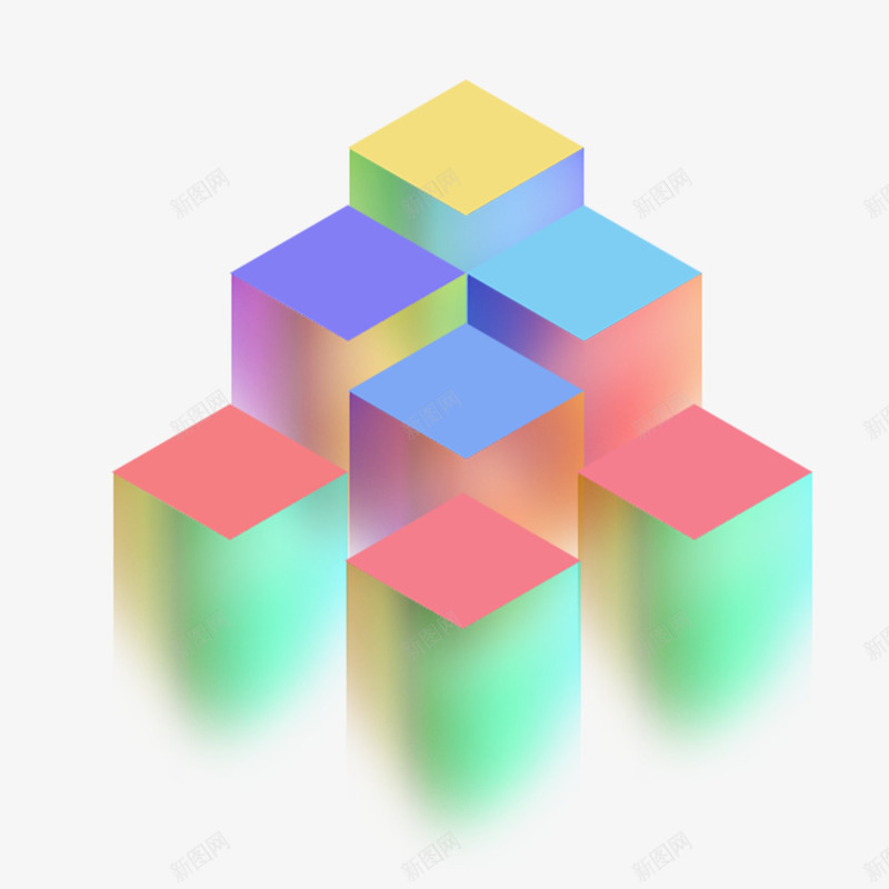 科技彩色立体方块png免抠素材_88icon https://88icon.com 创意 彩色方块 手绘图 漂浮 炫彩 科技 装饰
