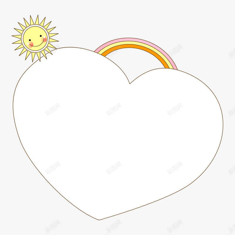 卡通彩虹png免抠素材_88icon https://88icon.com 卡通 卡通彩虹 太阳 爱心