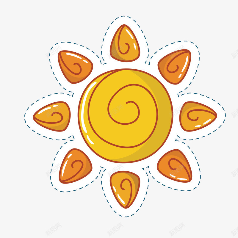 黄色太阳花png免抠素材_88icon https://88icon.com png图形 卡通 太阳花 装饰 黄色