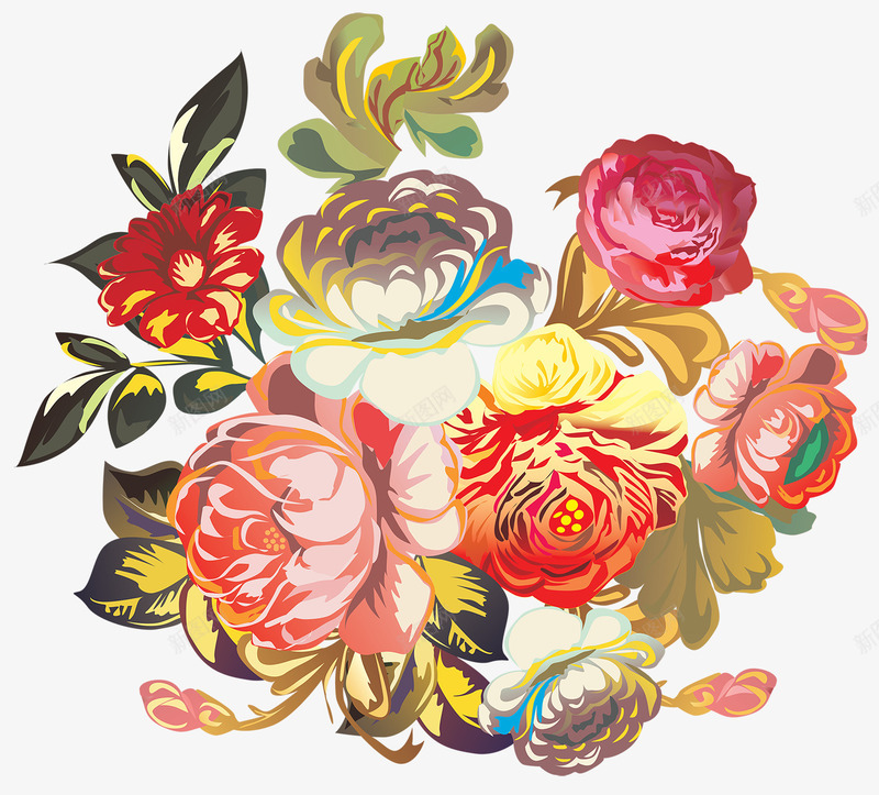 手绘水粉彩色牡丹中国花png免抠素材_88icon https://88icon.com 中国花 五彩缤纷 彩色 手绘中国花 手绘水粉 植物 牡丹 鲜花