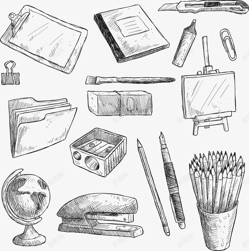 16款手绘文具用品钢笔线描矢量图ai免抠素材_88icon https://88icon.com 手绘 文具用品 矢量图 笔刷 精致 线描 钢笔 钢笔笔刷