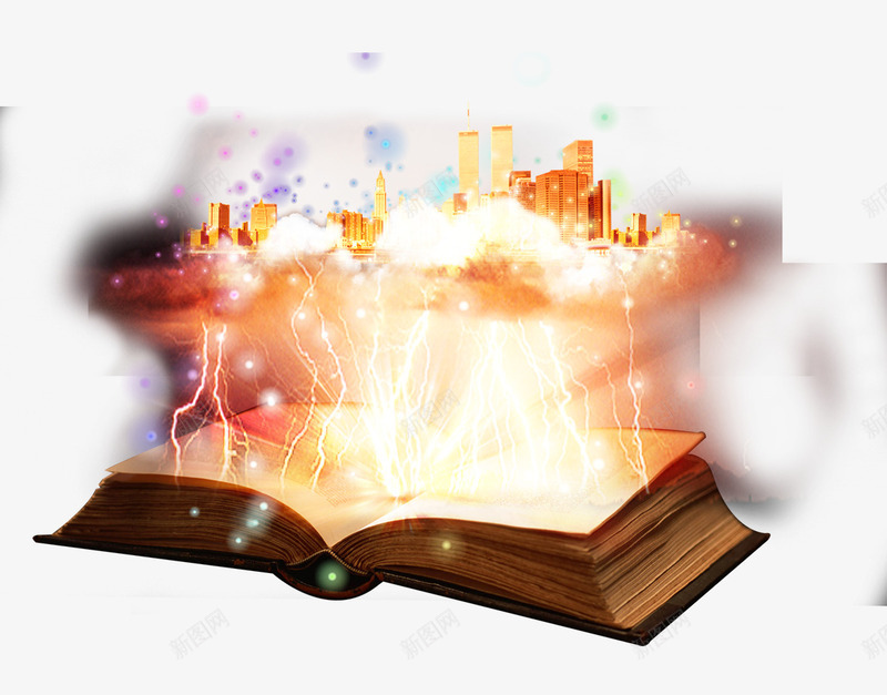 魔法书png免抠素材_88icon https://88icon.com 古书 火焰 雷电 魔法书