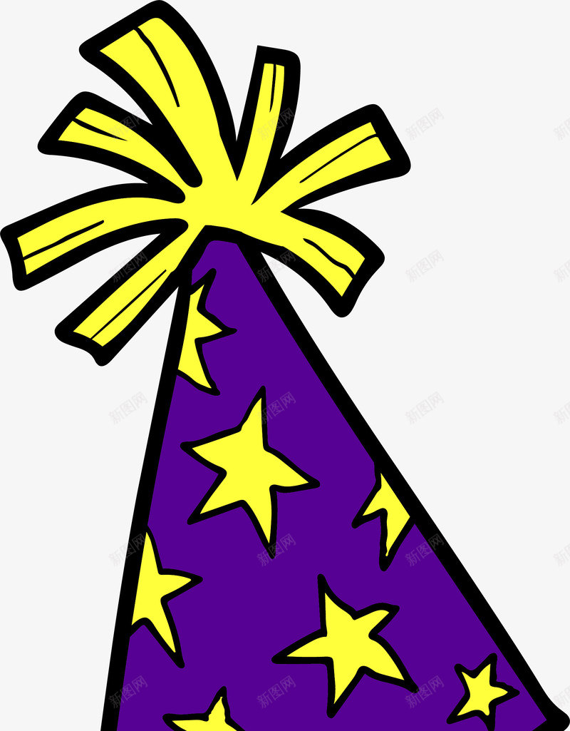 卡通紫色尖帽png免抠素材_88icon https://88icon.com 卡通 卡通图案 尖帽 庆祝 新年 矢量图案 紫色 节日
