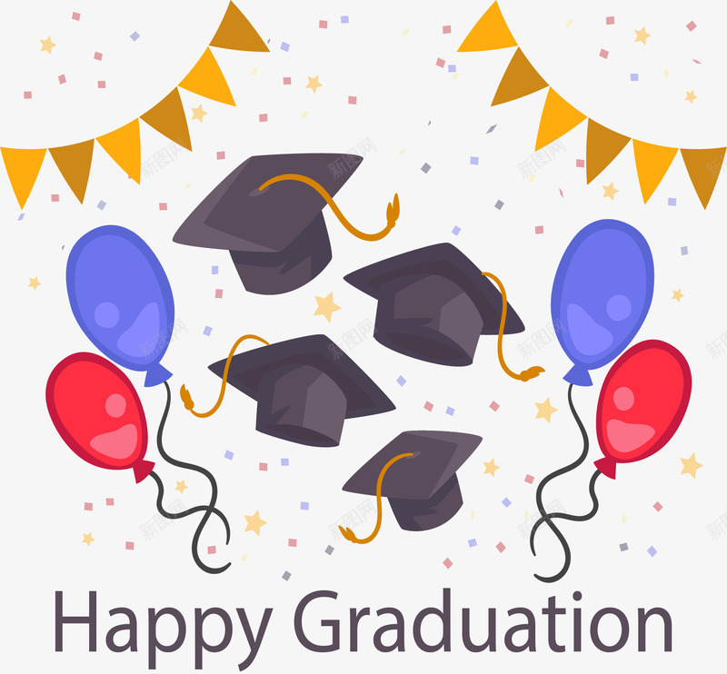 庆祝完成学业png免抠素材_88icon https://88icon.com 完成学业 庆祝毕业 毕业季 毕业派对