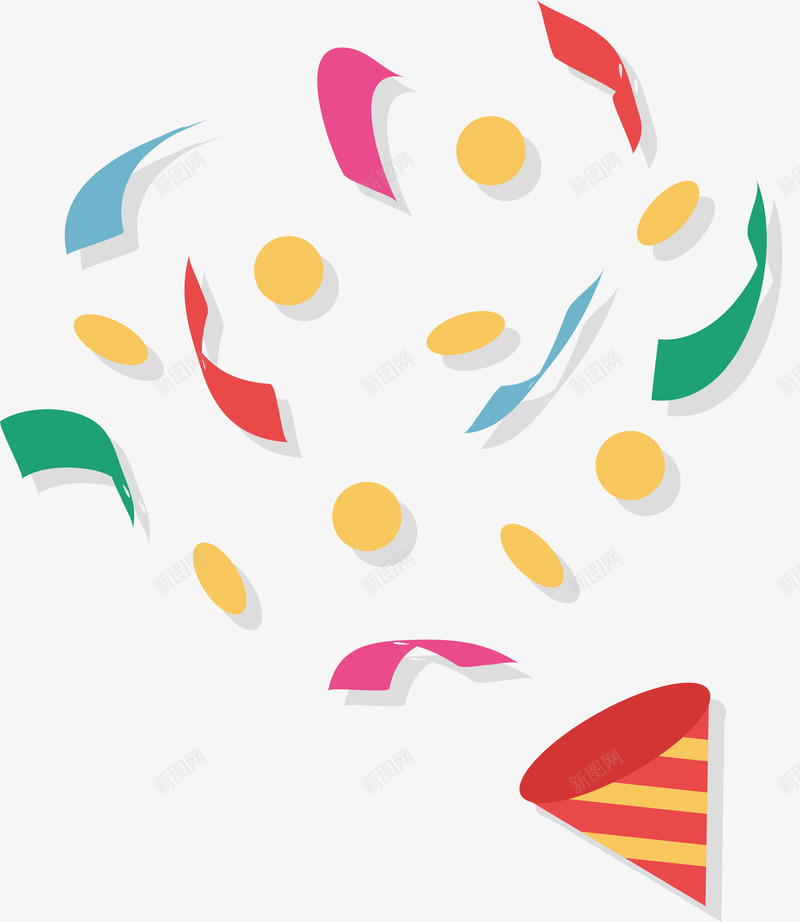 彩色喇叭喜庆彩带png免抠素材_88icon https://88icon.com 卡通图案 号外号外 喇叭 喜庆 庆祝 彩带 彩色 矢量图案 飘带