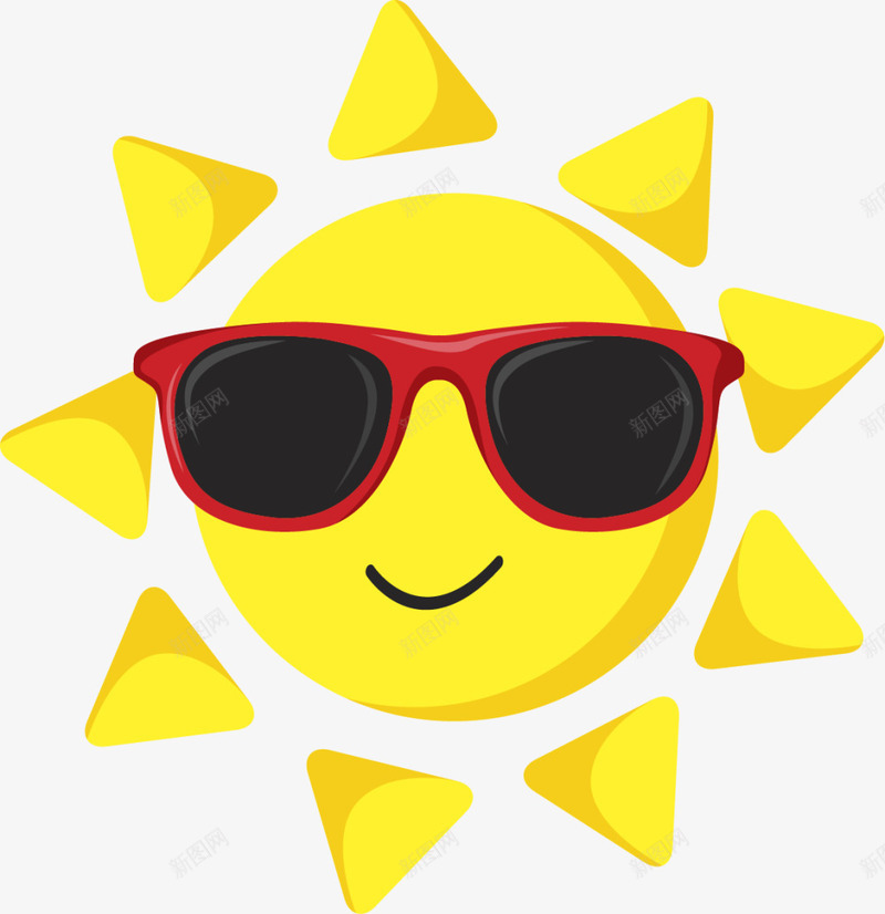 炎炎夏日帅气太阳png免抠素材_88icon https://88icon.com 喜悦 帅气太阳 开心 戴着墨镜 炎炎夏日 黄色太阳