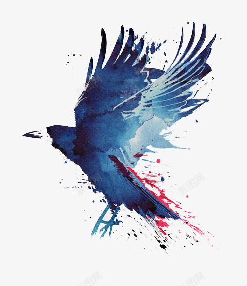 老鹰png免抠素材_88icon https://88icon.com 动物 彩绘 炫光 老鹰 蓝色