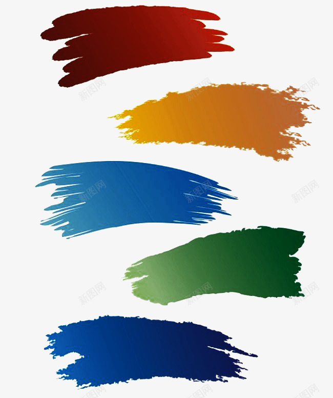 彩色水墨笔刷png免抠素材_88icon https://88icon.com 书法墨汁 彩色 水墨笔 笔刷 笔迹