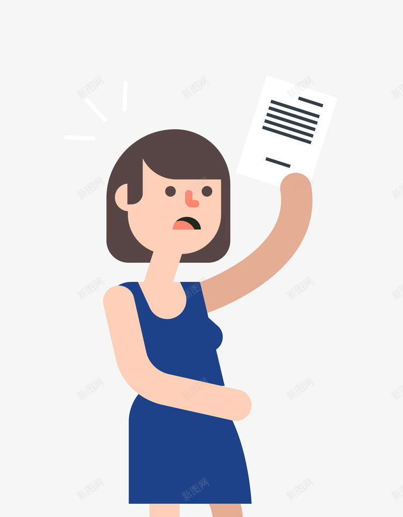 手举资料的女人png免抠素材_88icon https://88icon.com 上班族 疑惑 蓝色连衣裙 询问 资料 高跟鞋