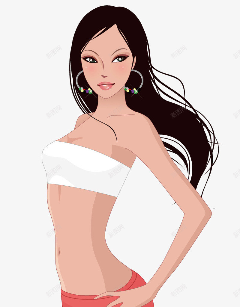 性感的女人矢量图ai免抠素材_88icon https://88icon.com 女 女人 女子 性感 矢量素材 美女 长发 风骚 矢量图