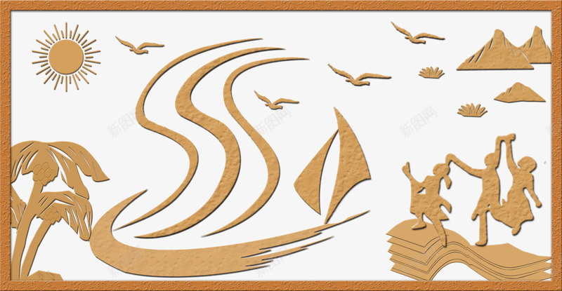 浮雕墙背景墙图png免抠素材_88icon https://88icon.com 太阳 浮雕墙 背景墙 船