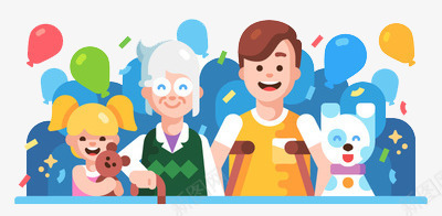 幸福家庭png免抠素材_88icon https://88icon.com 庆祝 派对 蓝色