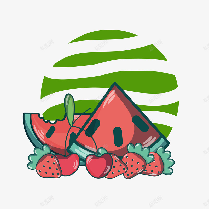 卡通手绘美味的西瓜矢量图ai免抠素材_88icon https://88icon.com PNG西瓜 手绘 手绘西瓜 美味 美味西瓜 西瓜 西瓜PNG 矢量图