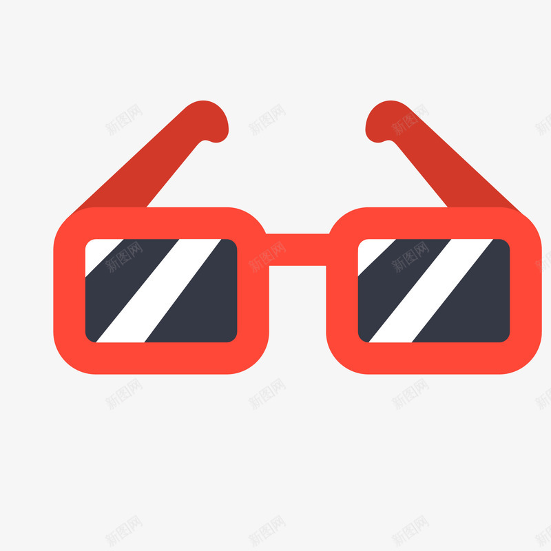 红黑色的太阳眼镜矢量图ai免抠素材_88icon https://88icon.com 太阳眼镜 日常 白色 红色 红色太阳眼镜 黑色 矢量图